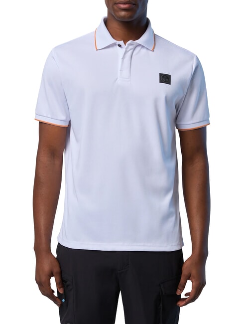 NORTH TECH polo d&eacute;contract&eacute; &agrave; manches courtes blanc - chemise polo
