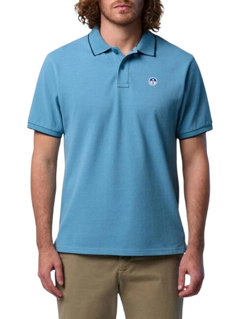 COLLAR STRIPED Polo &agrave; manches courtes en coton Niagara - chemise polo