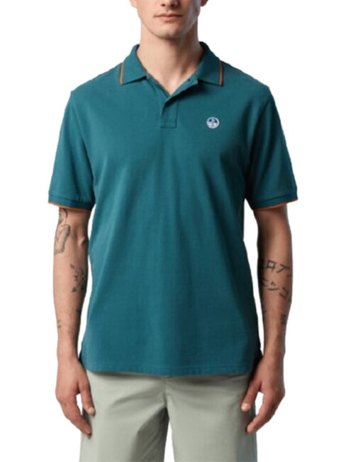 COLLAR STRIPED Polo &agrave; manches courtes en coton m&eacute;diterran&eacute;en - chemise polo