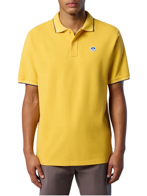 COLLAR STRIPED Polo &agrave; manches courtes en coton soleil samoan - chemise polo