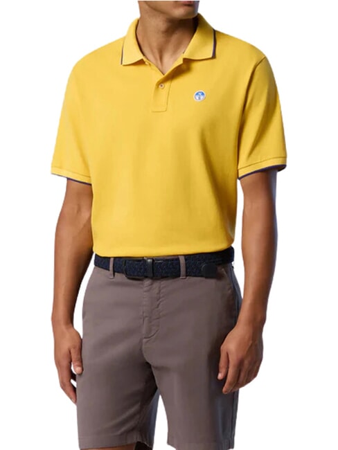 COLLAR STRIPED Polo &agrave; manches courtes en coton soleil samoan - chemise polo