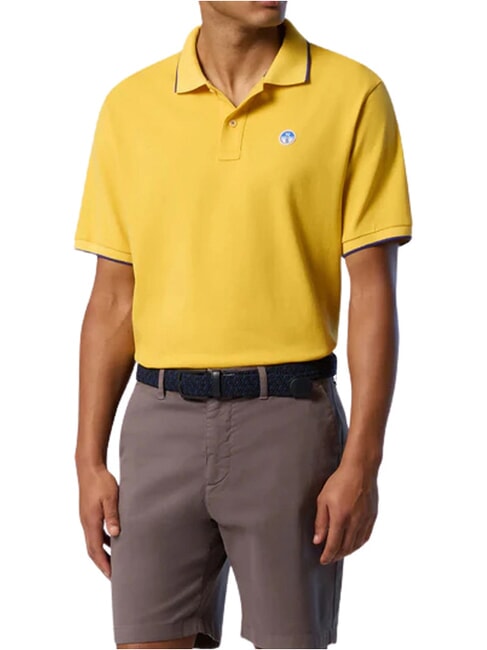 COLLAR STRIPED Polo &agrave; manches courtes en coton soleil samoan - chemise polo