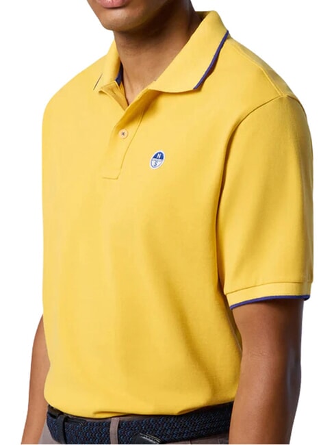 COLLAR STRIPED Polo &agrave; manches courtes en coton soleil samoan - chemise polo