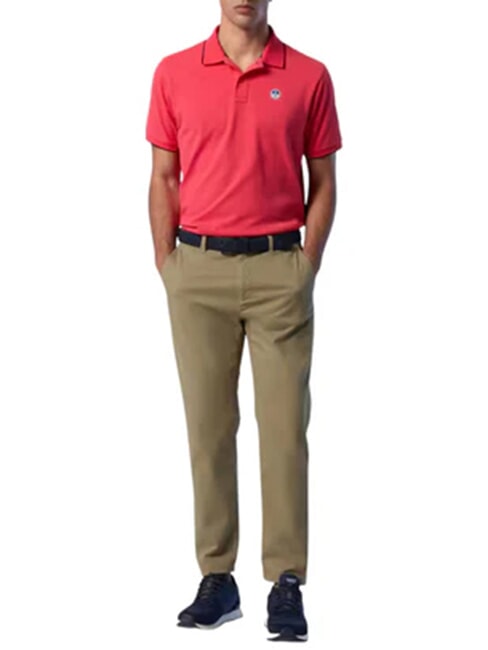 COLLAR STRIPED Polo &agrave; manches courtes en coton g&eacute;ranium - chemise polo