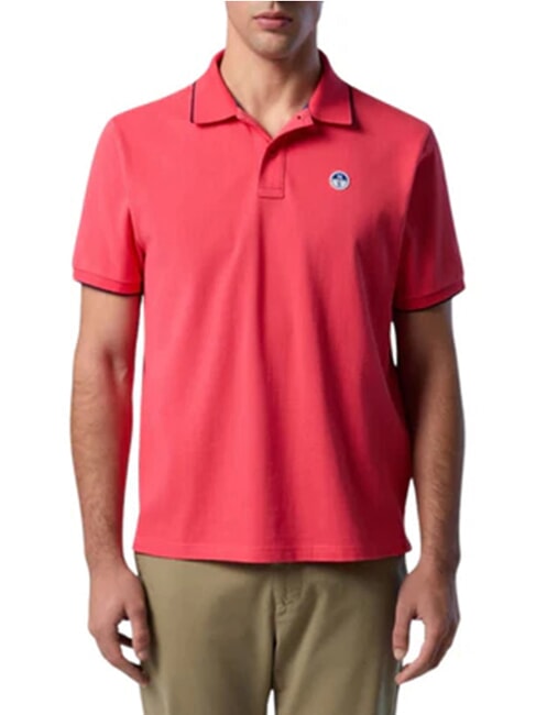 COLLAR STRIPED Polo &agrave; manches courtes en coton g&eacute;ranium - chemise polo