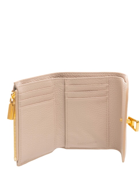 MAGIE portefeuille en cuir martel&eacute; de taille moyenne rosaces - Portefeuilles Femme