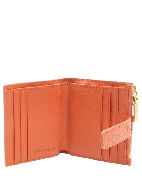 METALLIC SOFT Mini portefeuille en cuir rouge grenadine - Portefeuilles Femme