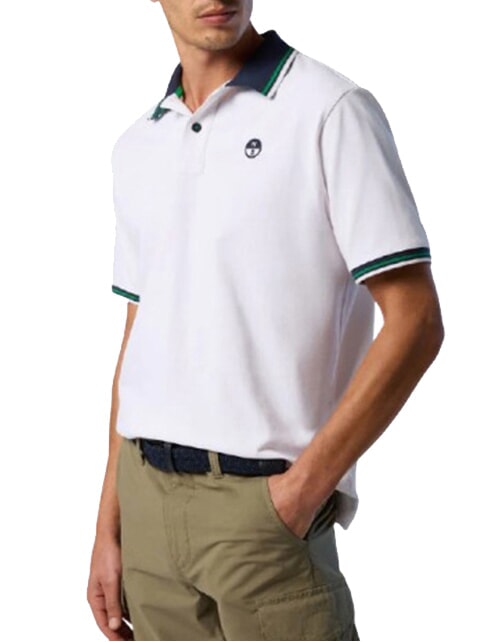 CORE polo en coton &agrave; manches courtes blanc - chemise polo