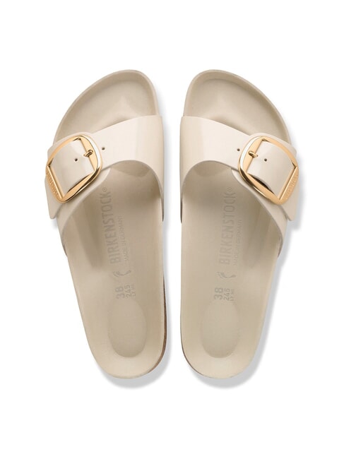 MADRID BIG BUCKLE sandales en cuir hu&icirc;tre brillante - Chaussures Femme