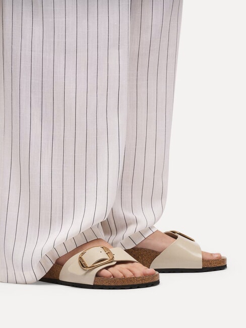 MADRID BIG BUCKLE sandales en cuir hu&icirc;tre brillante - Chaussures Femme