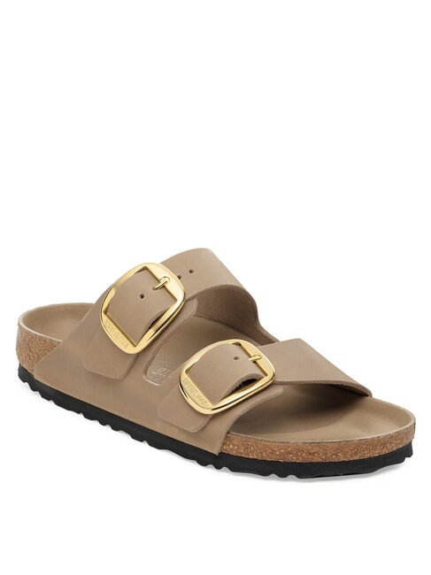 ARIZONA BIG BUCKLE pantoufle en cuir &agrave; 2 brides tabac brun - Chaussures Femme