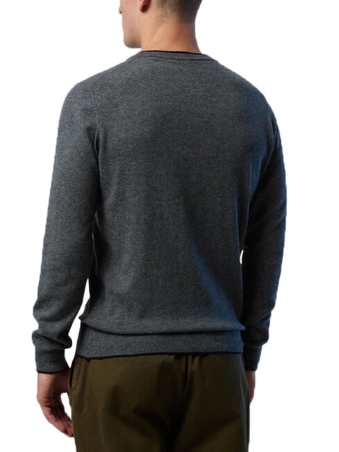 N|S Pull col rond m&eacute;lange gris moyen - Pulls pour hommes