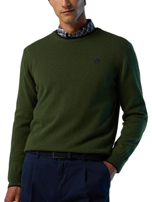 N|S Pull col rond vert lierre - Pulls pour hommes