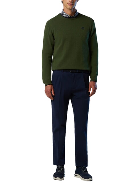 N|S Pull col rond vert lierre - Pulls pour hommes