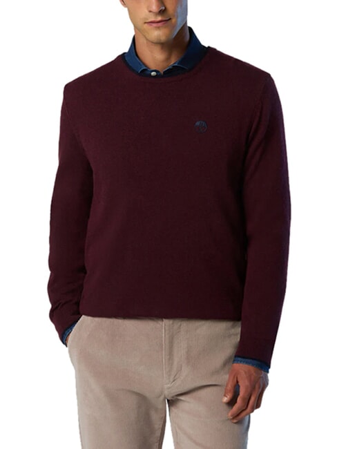 N|S Pull col rond Bordeaux - Pulls pour hommes