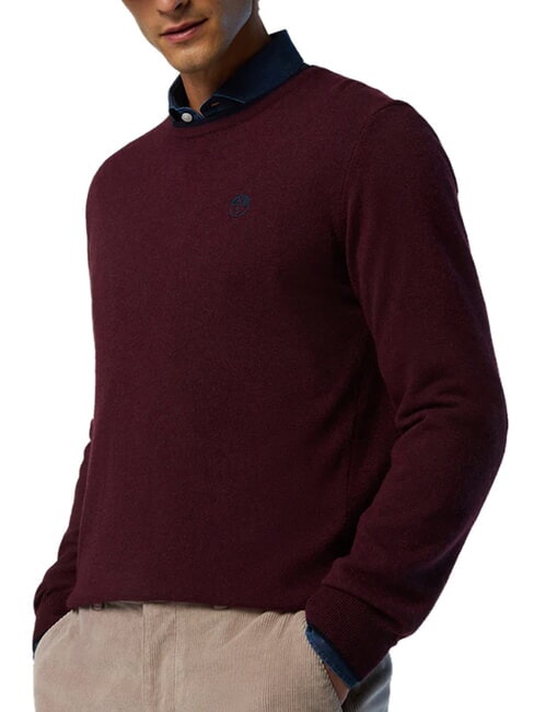 N|S Pull col rond Bordeaux - Pulls pour hommes