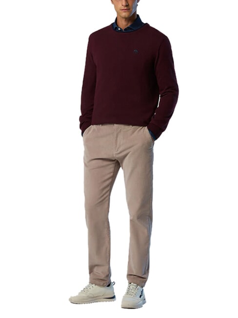 N|S Pull col rond Bordeaux - Pulls pour hommes