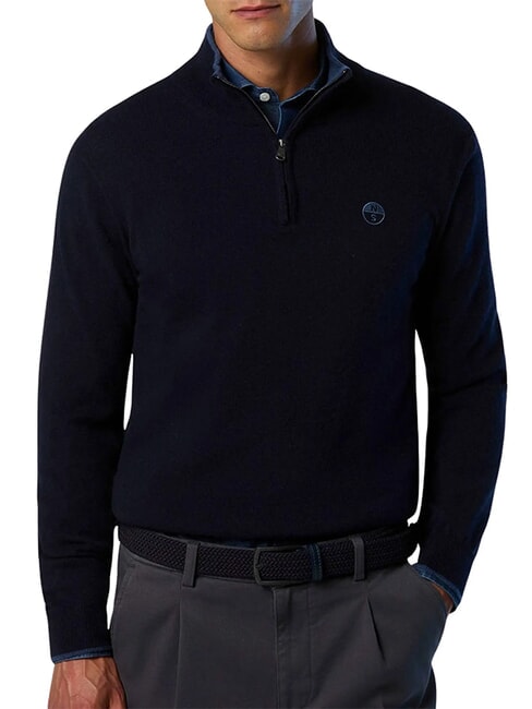 CORE Pull &agrave; demi-zip bleu marine - Pulls pour hommes