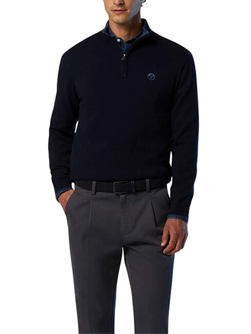CORE Pull &agrave; demi-zip bleu marine - Pulls pour hommes