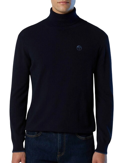 CORE pull &agrave; col roul&eacute; bleu marine - Pulls pour hommes