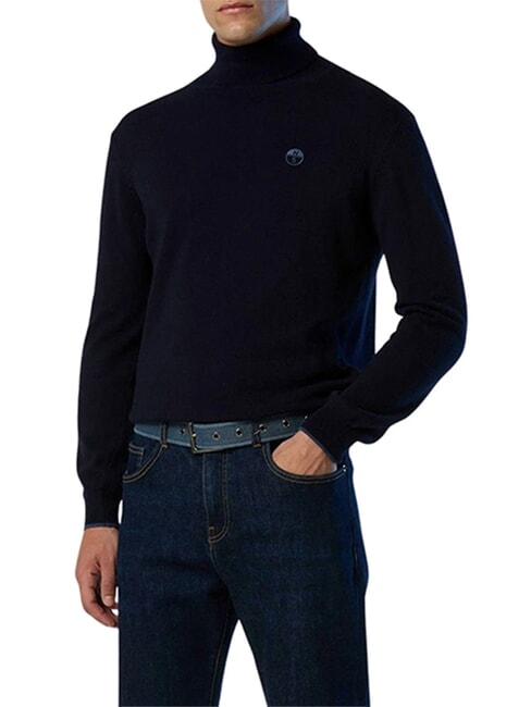 CORE pull &agrave; col roul&eacute; bleu marine - Pulls pour hommes