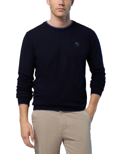 N|S Pull col rond bleu marine - Pulls pour hommes