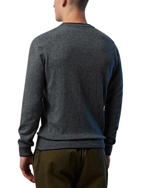 N|S Pull col rond m&eacute;lange gris fonc&eacute; - Pulls pour hommes