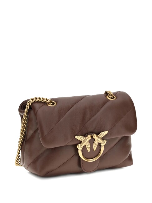 MINI LOVE BAG Sac en nappa vin de Bourgogne - or antique - Sacs pour Femme