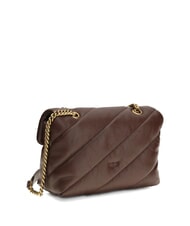 PINKO MINI LOVE BAG Sac en nappa vin de Bourgogne - or antique - Sacs pour Femme - 3