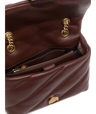 PINKO MINI LOVE BAG Sac en nappa vin de Bourgogne - or antique - Sacs pour Femme - 4