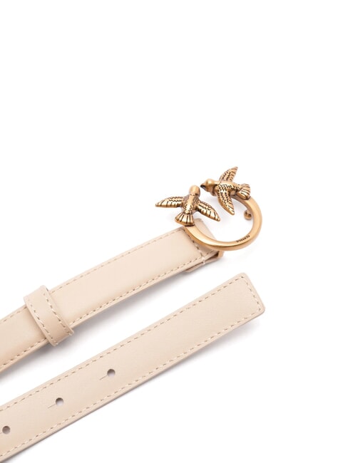 LOVE BERRY Ceinture en cuir beige-gris fum&eacute;-or antique - Ceintures