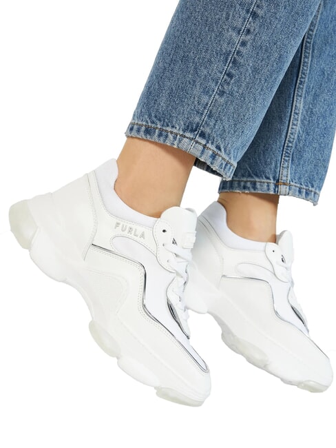 WONDERLACE UP Baskets pour femmes poudre de talc couleur argent - Chaussures Femme