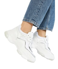 FURLA CAMPIONARIO - WONDERLACE UP Baskets pour femmes poudre de talc couleur argent - Chaussures Femme - 8