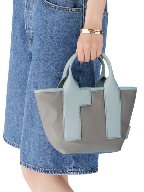 CAMPIONARIO - PIUMA  Mini sac cabas avec bandouli&egrave;re cendre+c&eacute;leste+armoise - Sacs pour Femme