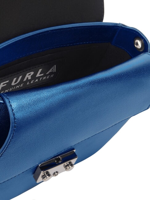 CAMPIONARIO - METROPOLIS sac bandouli&egrave;re en cuir bleu cobalt + argent clair - Sacs pour Femme