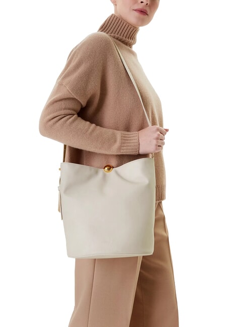 CAMPIONARIO - SFERA sac seau bandouli&egrave;re en cuir Guimauve - Sacs pour Femme