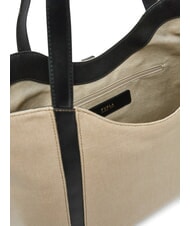 FURLA CAMPIONARIO - GOCCIA sac bandouli&egrave;re en toile naturel + noir - Sacs pour Femme - 5