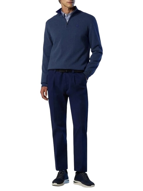 CORE Pull &agrave; demi-zip M&eacute;lange de bleu de Chine - Pulls pour hommes