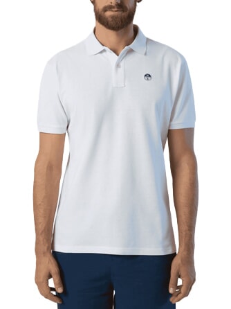 BASIC Polo &agrave; manches courtes en coton blanc - chemise polo