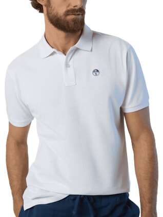 BASIC Polo &agrave; manches courtes en coton blanc - chemise polo