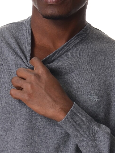 CORE pull &agrave; col rond m&eacute;lange gris moyen - Pulls pour hommes