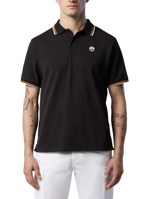 CORE polo en coton &agrave; manches courtes noir - chemise polo