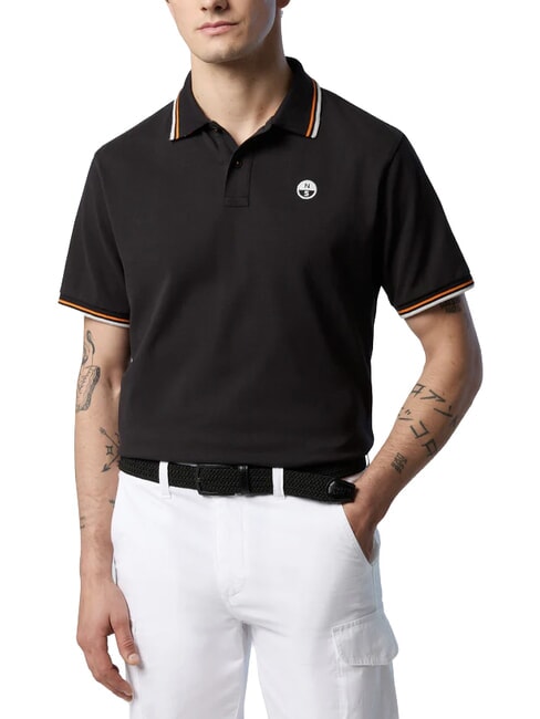CORE polo en coton &agrave; manches courtes noir - chemise polo