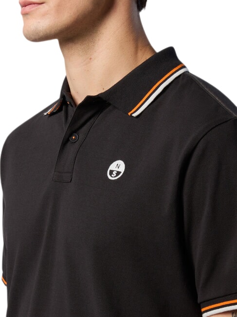 CORE polo en coton &agrave; manches courtes noir - chemise polo