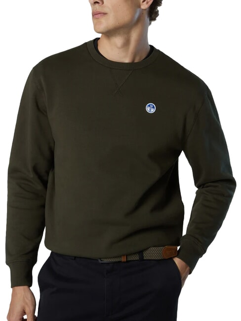 ROUND LOGO Sweat-shirt ras du cou en coton nuit en for&ecirc;t - Pulls molletonn&eacute;s