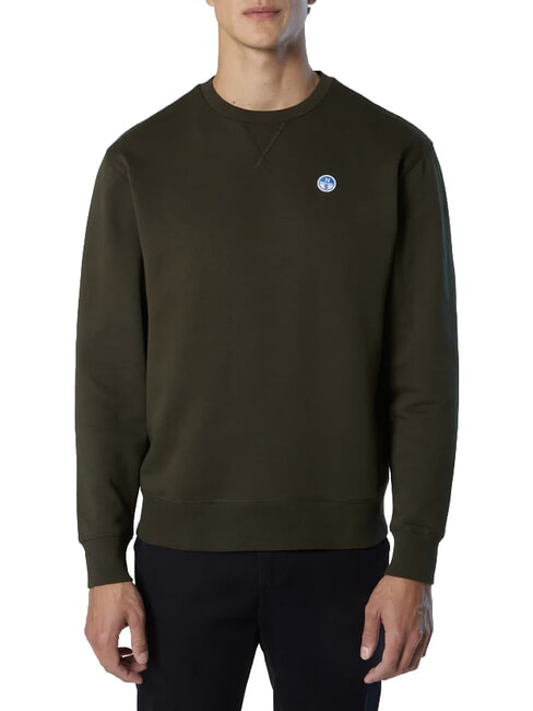 ROUND LOGO Sweat-shirt ras du cou en coton nuit en for&ecirc;t - Pulls molletonn&eacute;s