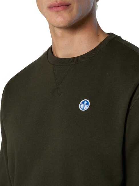 ROUND LOGO Sweat-shirt ras du cou en coton nuit en for&ecirc;t - Pulls molletonn&eacute;s