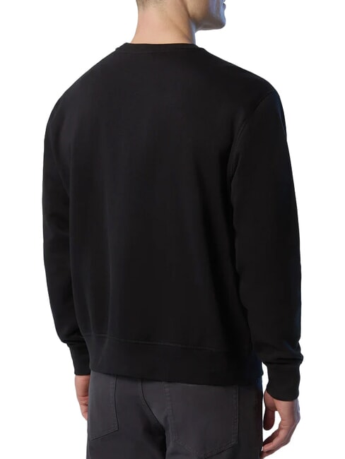 ROUND LOGO Sweat-shirt ras du cou en coton noir - Pulls molletonn&eacute;s