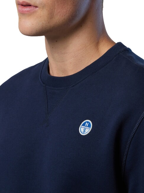ROUND LOGO Sweat-shirt ras du cou en coton bleu marine - Pulls molletonn&eacute;s