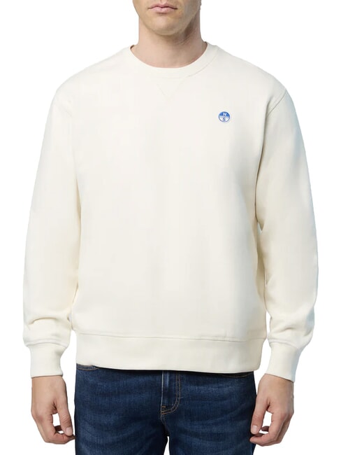 ROUND LOGO Sweat-shirt ras du cou en coton Guimauve - Pulls molletonn&eacute;s